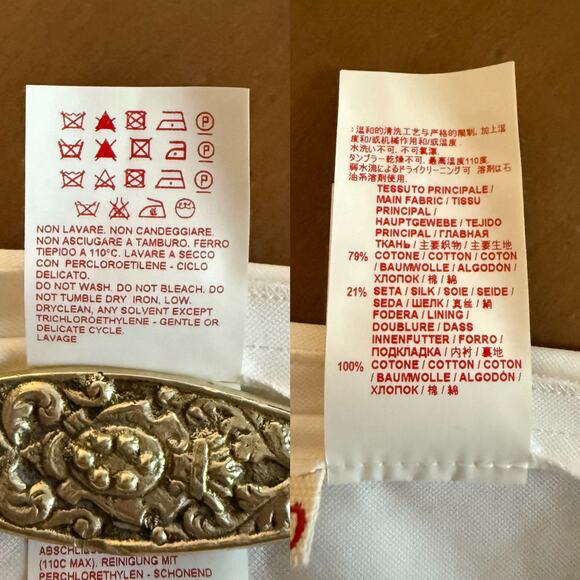 MARNI Commessa Pants Cotton Silk Cream US 4 Italy Button Fly Straight Leg Crop - Picture 6 of 7